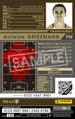 アントワーヌ・グリーズマン | FOOTISTAカードデータ詳細